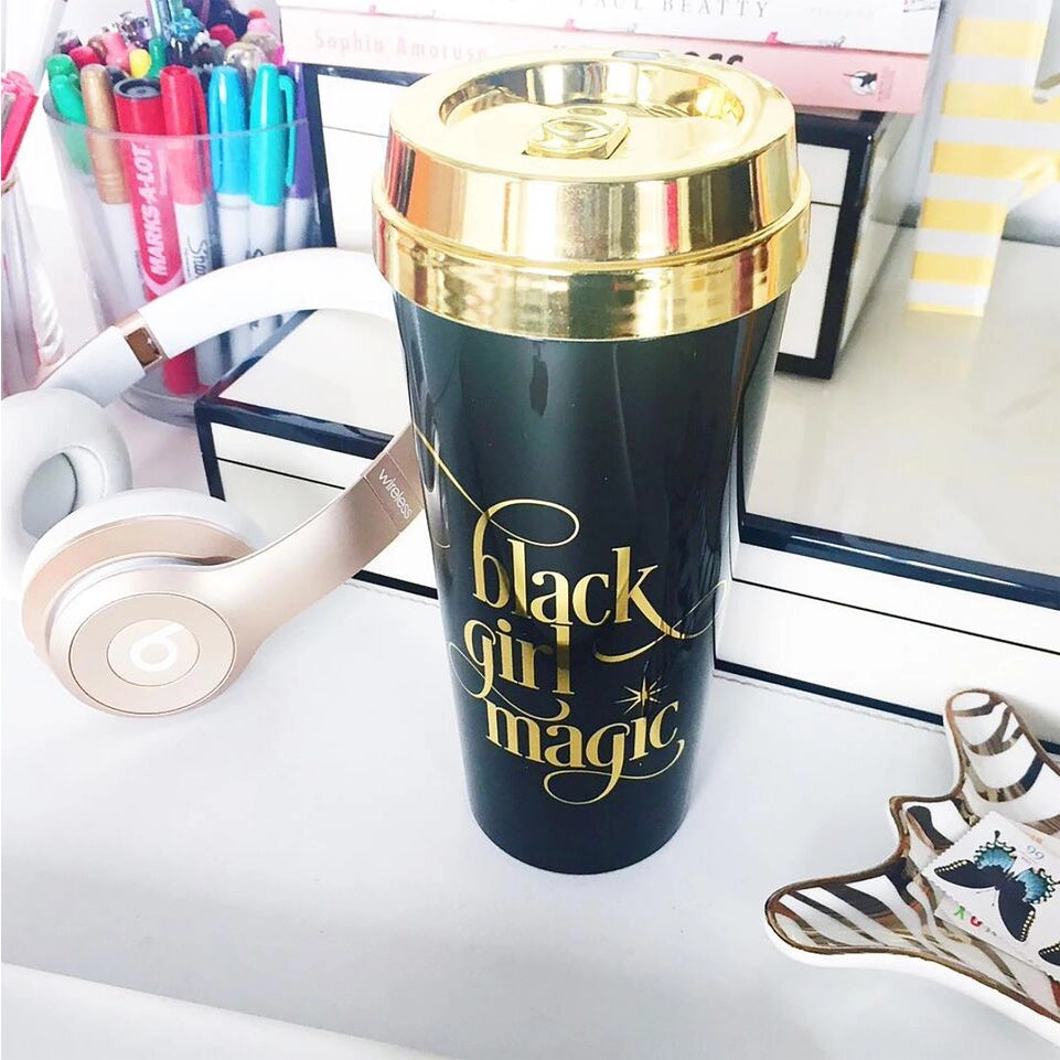 Black Girl Magic :: Gold Lid Travel Mug