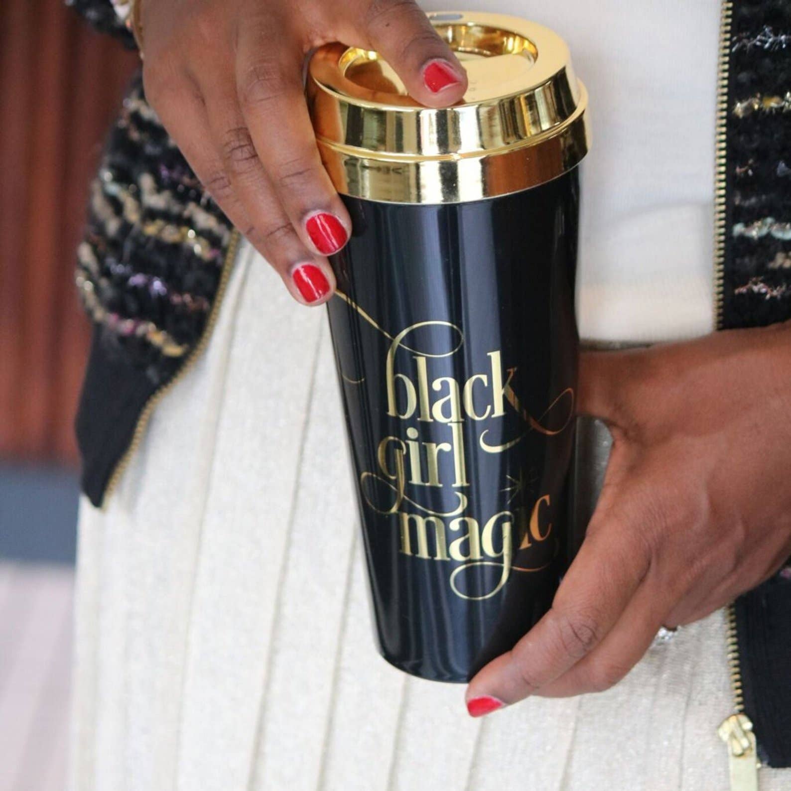 Black Girl Magic :: Gold Lid Travel Mug